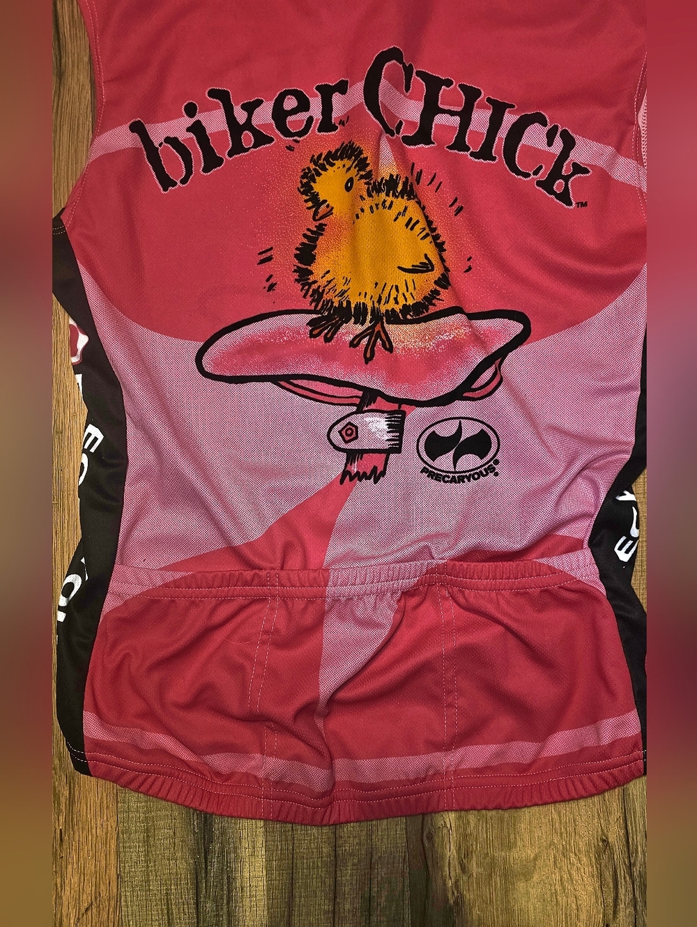 Precaryous What Life Is Cycling Biker Chick Top Size XL - Picture 2 of 6